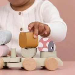 Little Dutch LD Block Train Flowers & Butterflies 9 Little Dutch LD Block Train Flowers & Butterflies -Little World Shop 0017230 little dutch stacking train flowers butterflies flowers butterflies 4