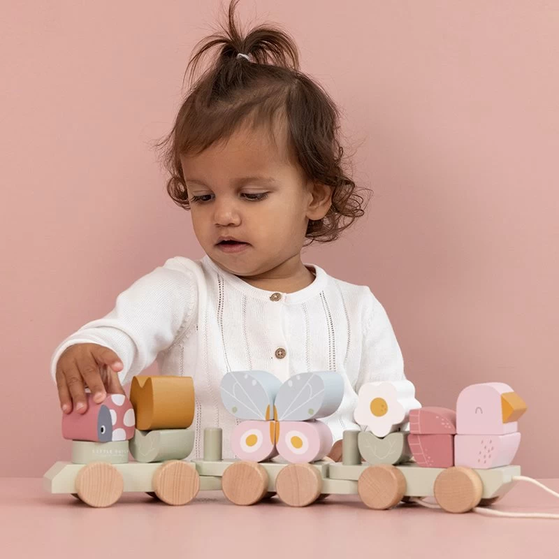 Little Dutch LD Block Train Flowers & Butterflies 4 Little Dutch LD Block Train Flowers & Butterflies - Image 2