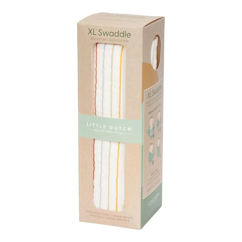 Little Dutch Swaddle 120 X 120 Sunny Stripes 5 Little Dutch Swaddle 120 X 120 Sunny Stripes - Image 3
