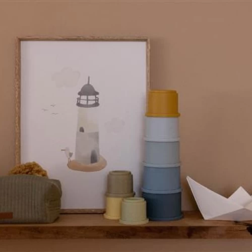 Little Dutch Stacking Cups Blue 4 Little Dutch Stacking Cups Blue - Image 2