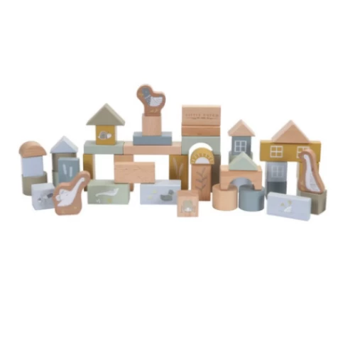 Little Dutch Building Blocks In Bucket - Blue - LD7019 3 Little Dutch Building Blocks In Bucket - Blue - LD7019