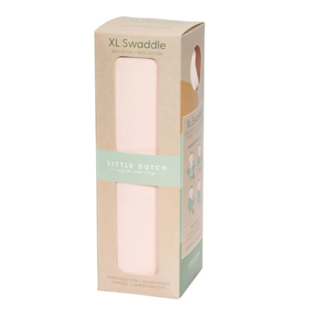 Little Dutch Swaddle 120 X 120 Pure Soft Pink 4 Little Dutch Swaddle 120 X 120 Pure Soft Pink - Image 2