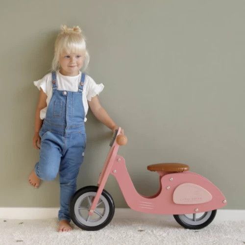 Little Dutch Scooter Hout Pink 4 Little Dutch Scooter Hout Pink - Image 2
