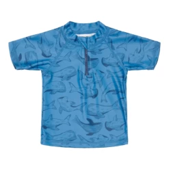 Little Dutch Swim T-shirt Short Sleeves Sea Life Blue