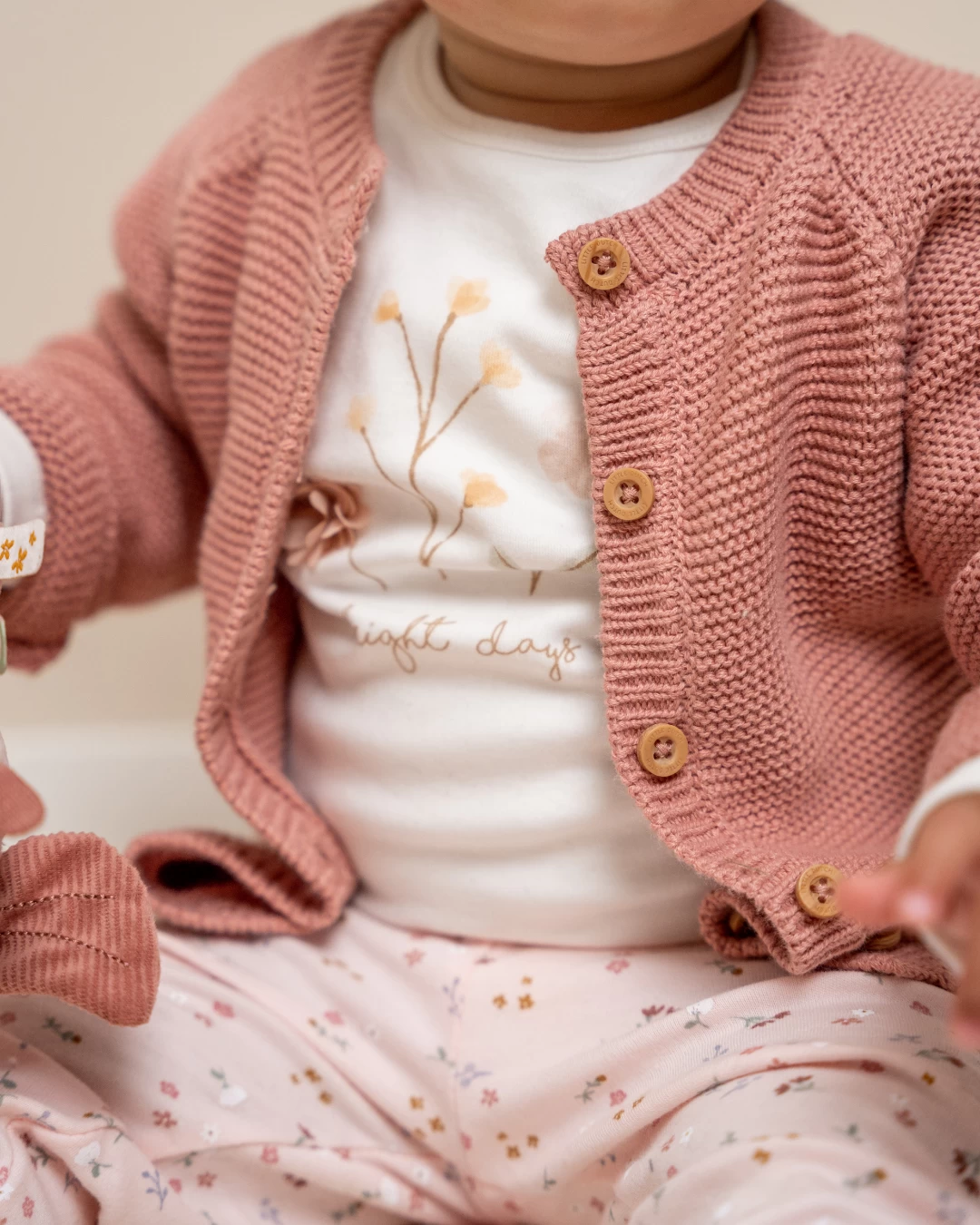 Little Dutch Knitted Cardigan Blush Pink 5 Little Dutch Knitted Cardigan Blush Pink - Image 3